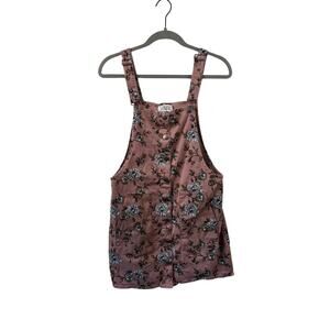 Tinsel Town Pink Floral Overall Dress Size Large